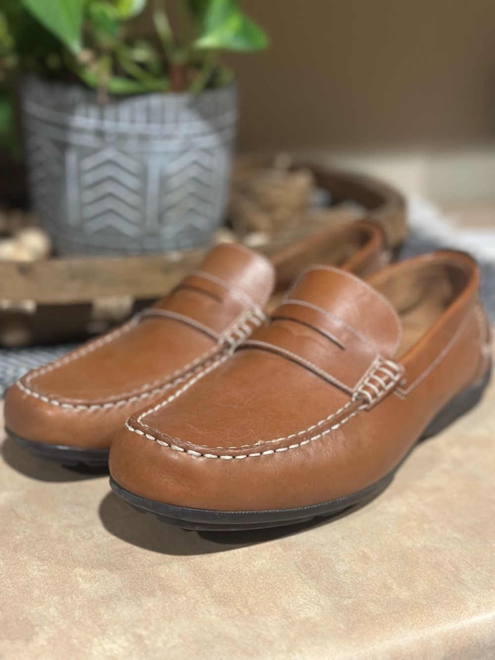 Men's Florsheim Penny Loafers in Cognac Brown